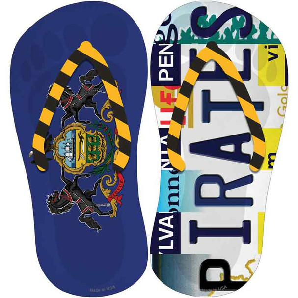 PA Flag|Pirates Strip Art Novelty Flip Flops Sticker Decal