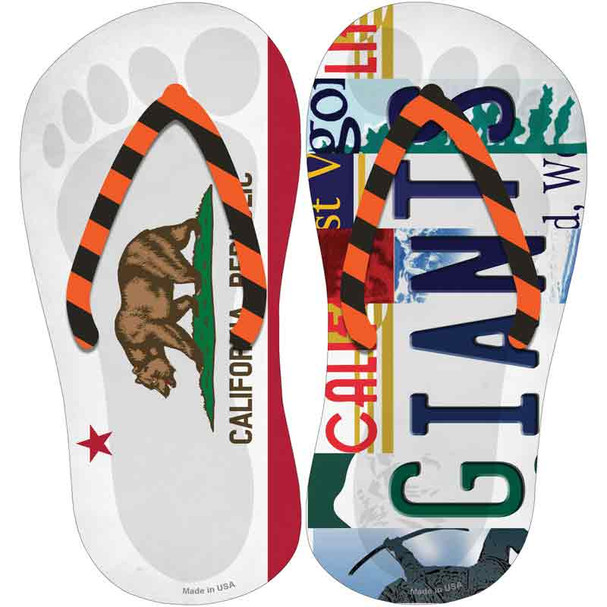 CA Flag|Giants Strip Art Novelty Flip Flops Sticker Decal