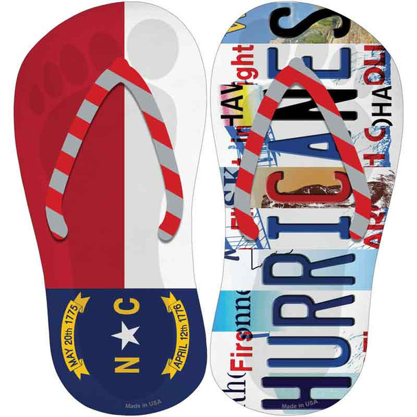 NC Flag|Hurricanes Strip Art Novelty Flip Flops Sticker Decal