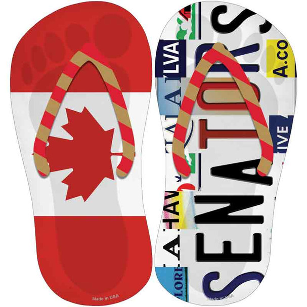 CAN Flag|Senators Strip Art Novelty Flip Flops Sticker Decal