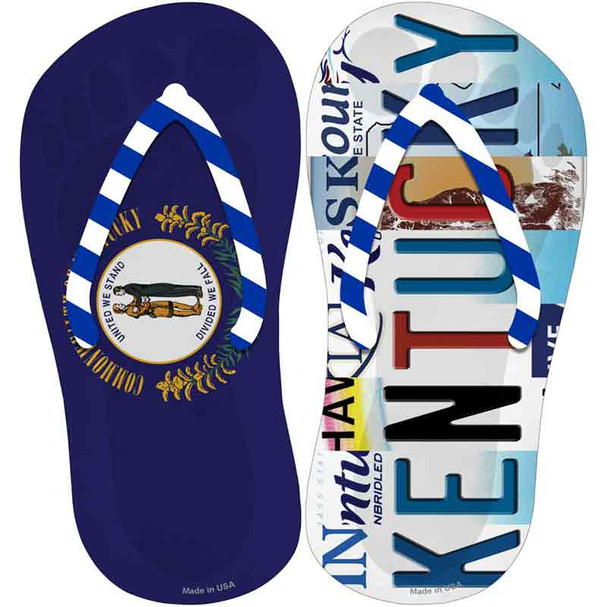 KY Flag|Kentucky Strip Art Novelty Flip Flops Sticker Decal