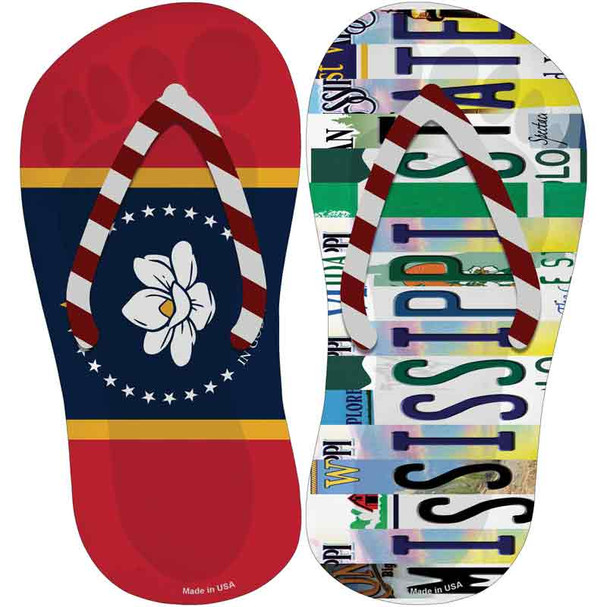 MS Flag|Mississippi State Strip Art Novelty Flip Flops Sticker Decal