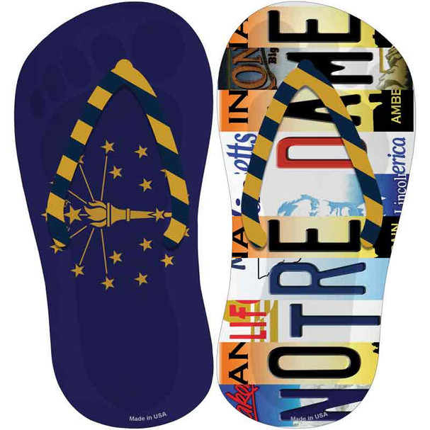 IN Flag|Notre Dame Strip Art Novelty Flip Flops Sticker Decal