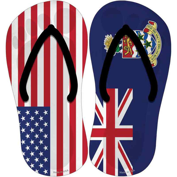 USA|Cayman Islands Flag Novelty Flip Flops Sticker Decal