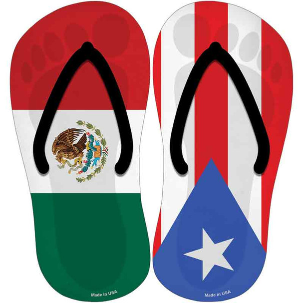 MEX|PR Flag Novelty Flip Flops Sticker Decal