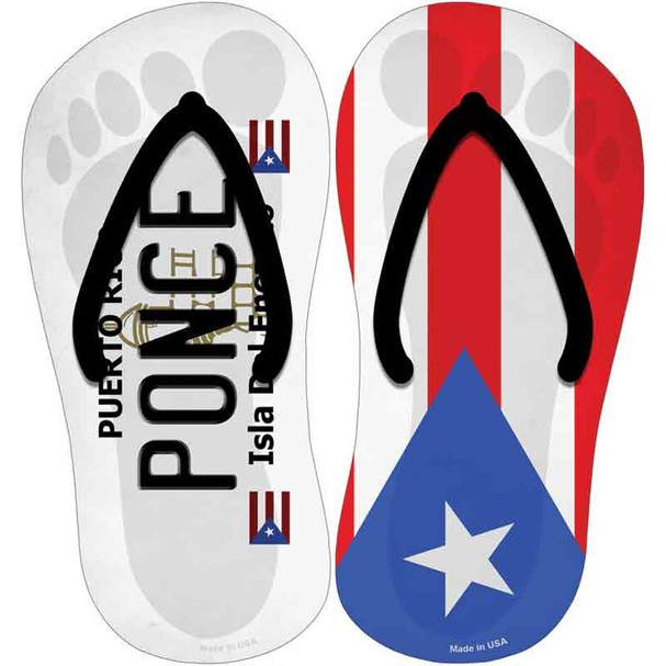 Ponce|PR Flag Novelty Flip Flops Sticker Decal