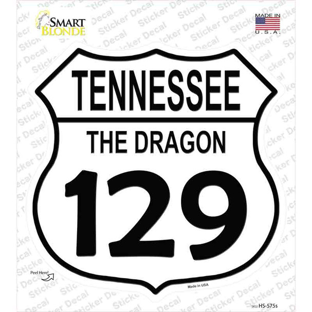 Tennessee Dragon 129 Novelty Highway Shield Sticker Decal