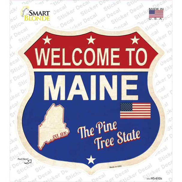 Maine Established Novelty Highway Shield Sticker Decal