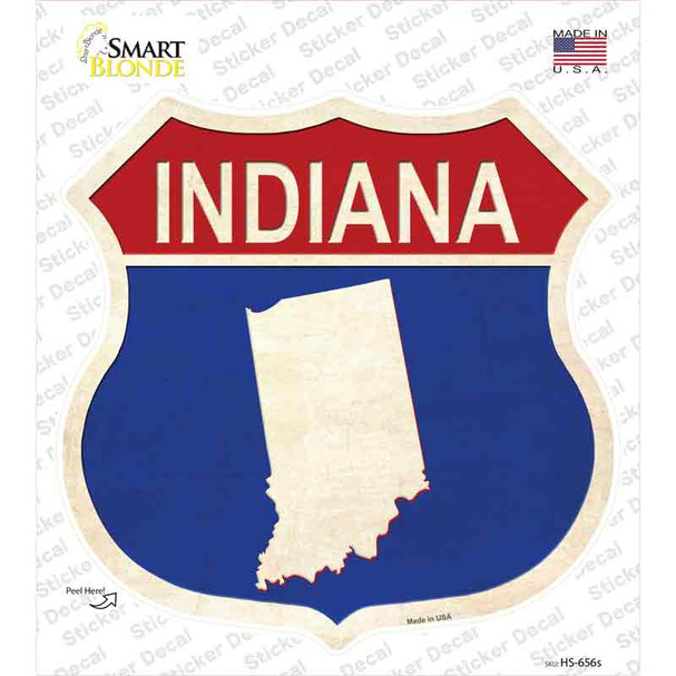 Indiana Silhouette Novelty Highway Shield Sticker Decal