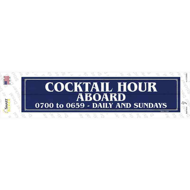 Cocktail Hour Aboard Novelty Narrow Sticker Decal