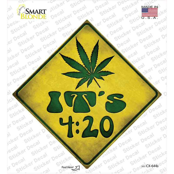 Its 420 Pot Leaf Novelty Diamond Sticker Decal
