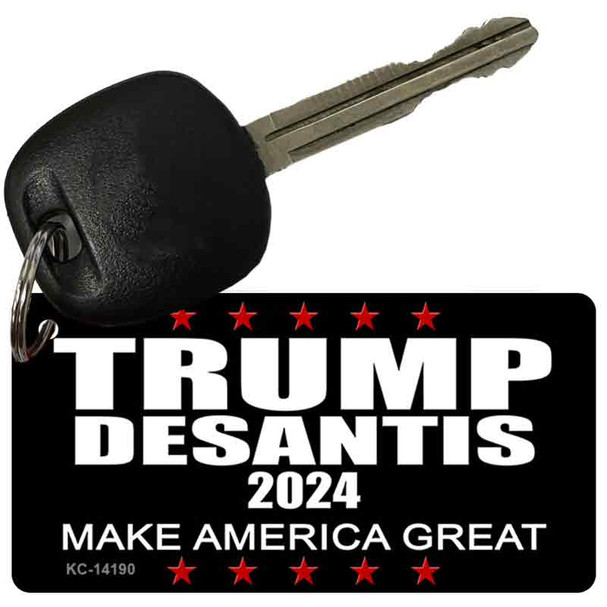 Trump Desantis 2024 Black Novelty Metal Key Chain KC-14190