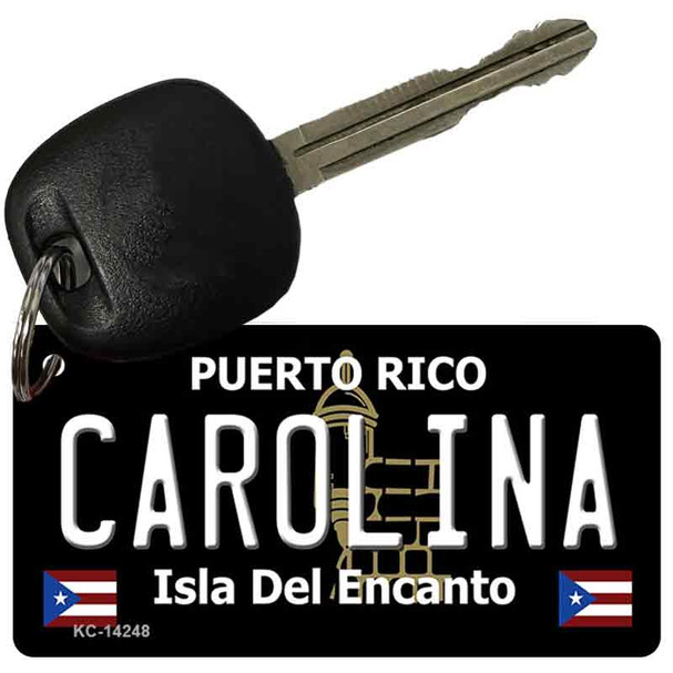 Carolina Puerto Rico Black Novelty Metal Key Chain
