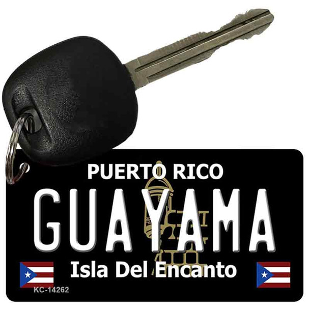 Guayama Puerto Rico Black Novelty Metal Key Chain