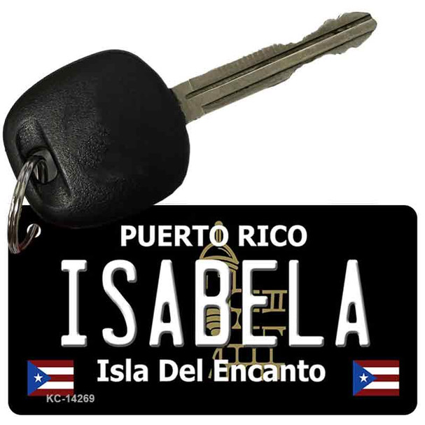 Isabela Puerto Rico Black Novelty Metal Key Chain