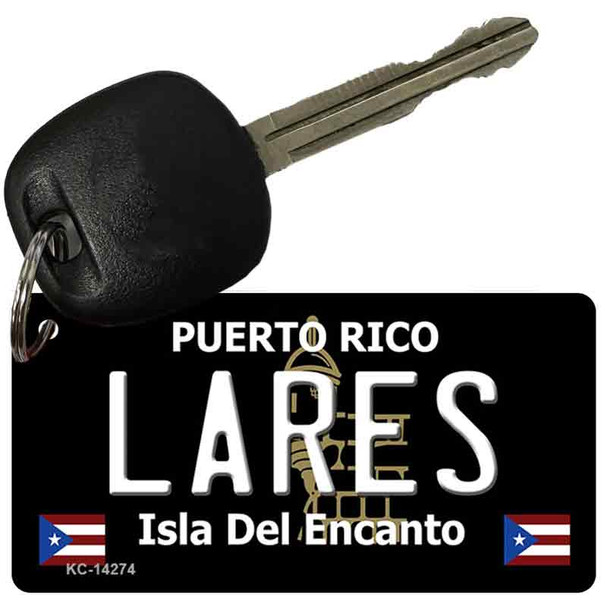 Lares Puerto Rico Black Novelty Metal Key Chain