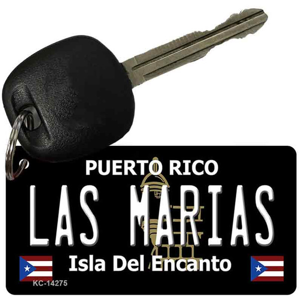 Las Marias Puerto Rico Black Novelty Metal Key Chain