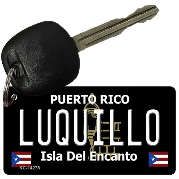 Luquillo Puerto Rico Black Novelty Metal Key Chain