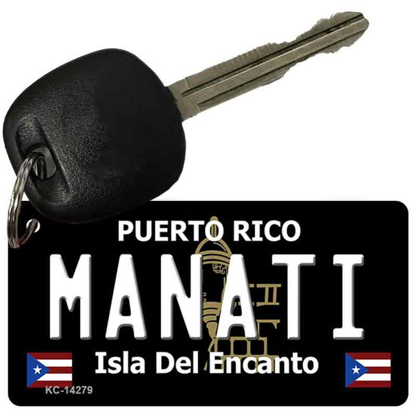 Manati Puerto Rico Black Novelty Metal Key Chain