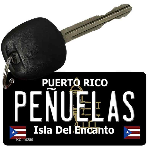 Penuelas Puerto Rico Black Novelty Metal Key Chain