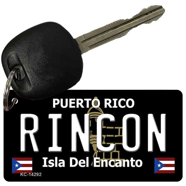 Rincon Puerto Rico Black Novelty Metal Key Chain