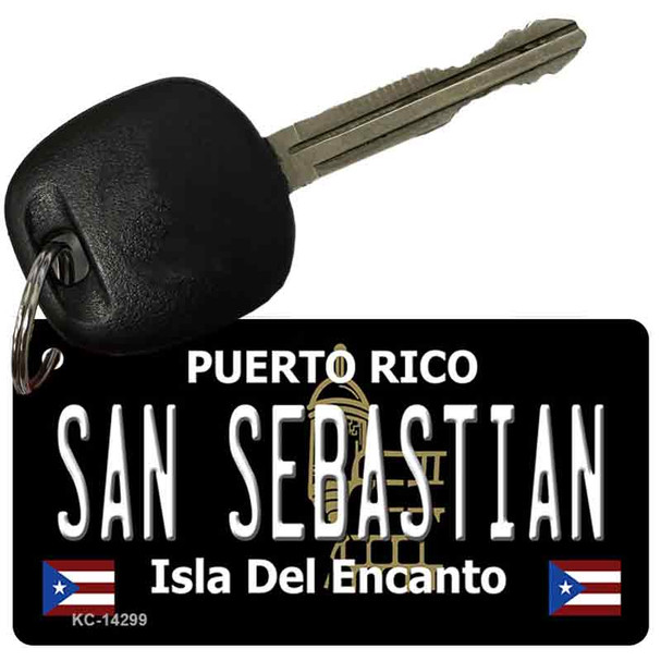 San Sebastian Puerto Rico Black Novelty Metal Key Chain