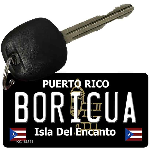 Boricua Puerto Rico Black Novelty Metal Key Chain