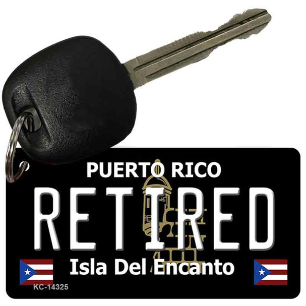 Retired Puerto Rico Black Novelty Metal Key Chain