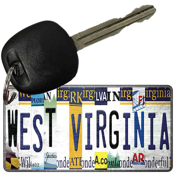 West Virginia License Plate Art Novelty Metal Key Chain