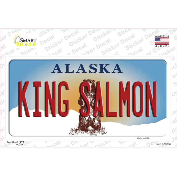 King Salmon Alaska State Novelty Sticker Decal