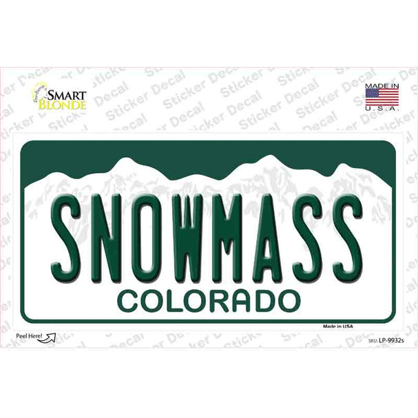 Snowmass Colorado Novelty Sticker Decal