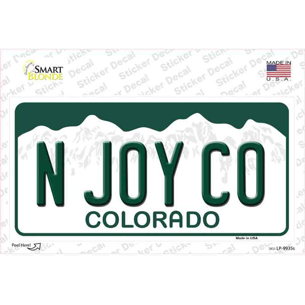 N Joy CO Colorado Novelty Sticker Decal