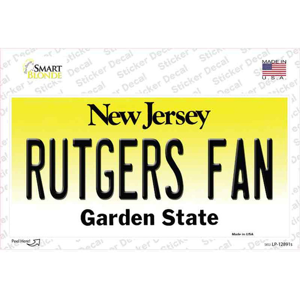 Rutgers Fan NJ Novelty Sticker Decal