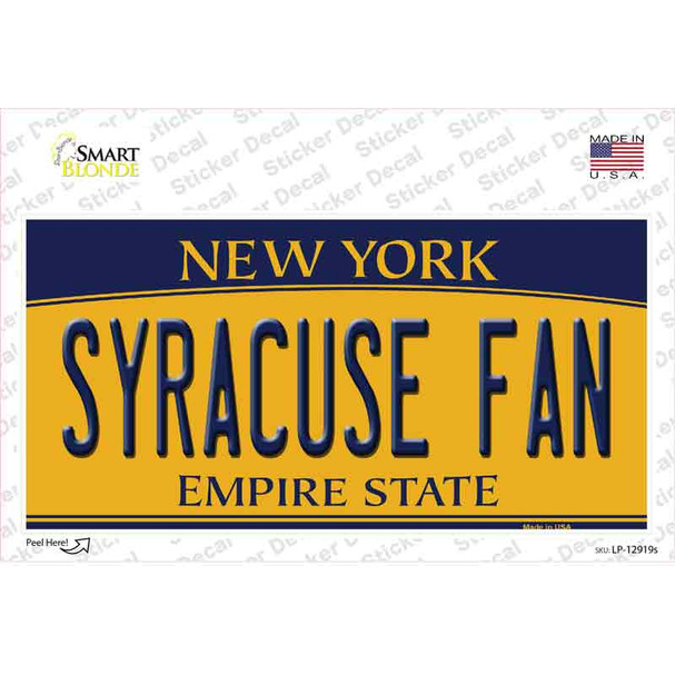 Syracuse Fan NY Novelty Sticker Decal