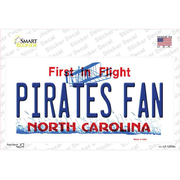 Pirates Fan NC Novelty Sticker Decal