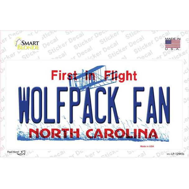 Wolfpack Fan NC Novelty Sticker Decal