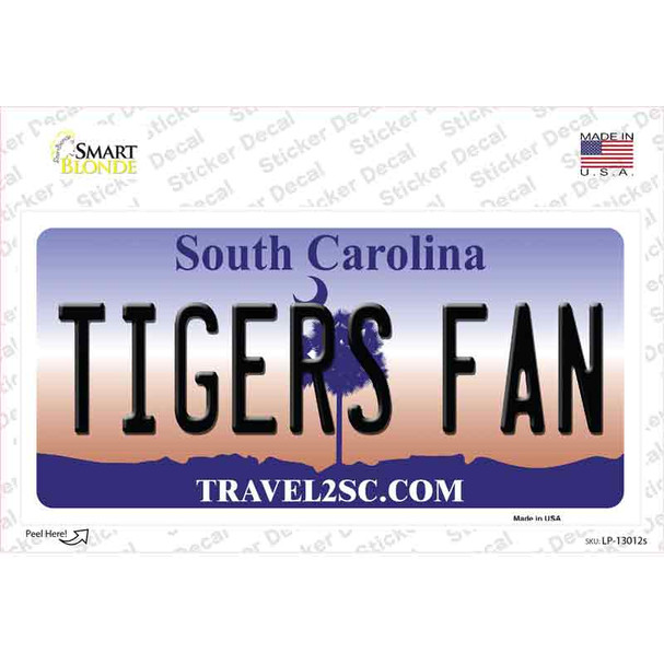 South Carolina Plate Tigers Fan SC Novelty Sticker Decal