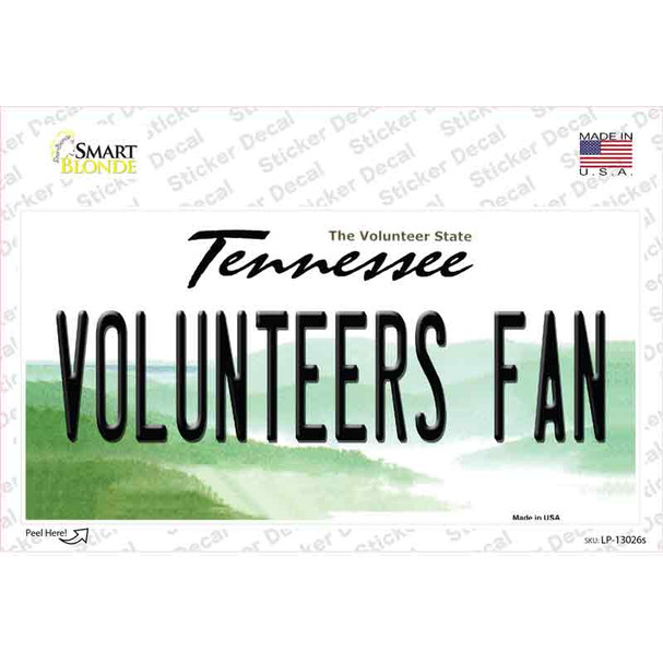 Volunteers Fan TN Novelty Sticker Decal