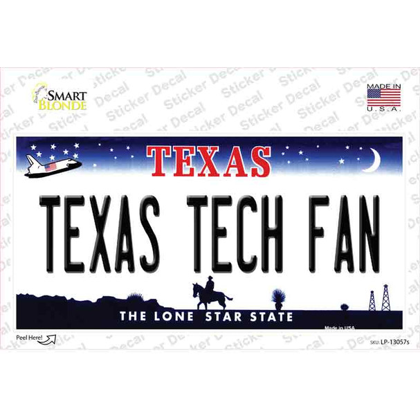 Texas Tech Fan TX Novelty Sticker Decal