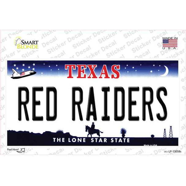 Red Raiders TX Novelty Sticker Decal
