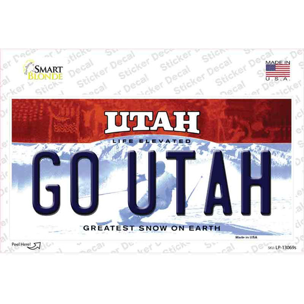 Go Utah UT Novelty Sticker Decal