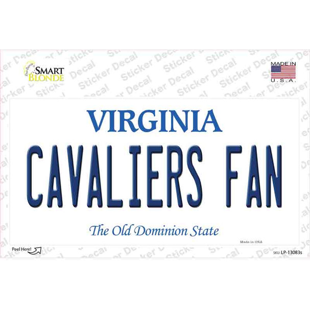 Cavaliers Fan VA Novelty Sticker Decal