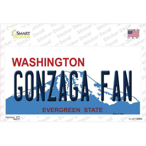Gonzaga Fan WA Novelty Sticker Decal