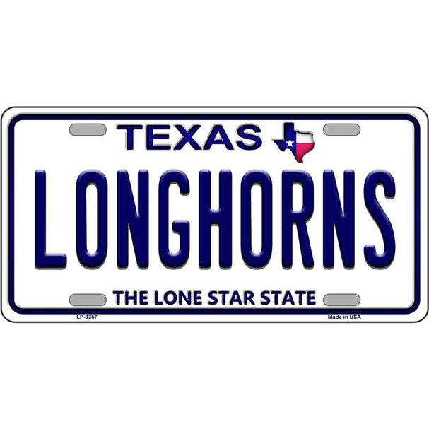Longhorn Texas Novelty Metal License Plate