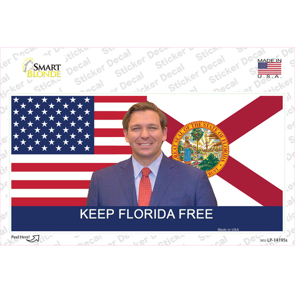 Desantis USA|Florida Flag Novelty Sticker Decal