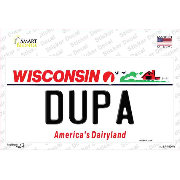 Dupa Wisconsin Novelty Sticker Decal