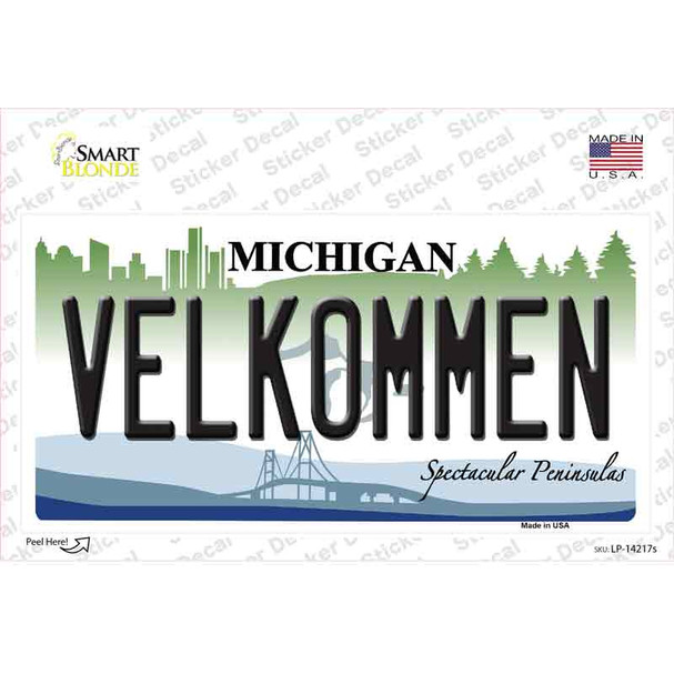 Velkommen Michigan Novelty Sticker Decal