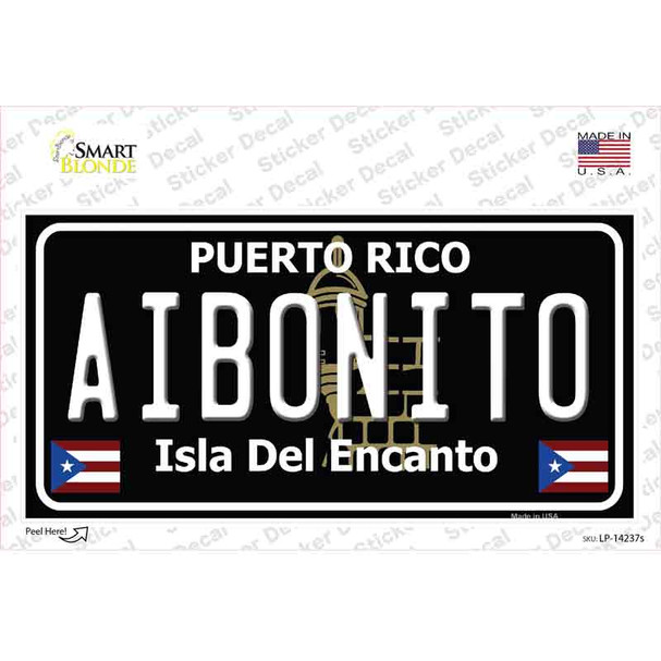 Aibonito Puerto Rico Black Novelty Sticker Decal