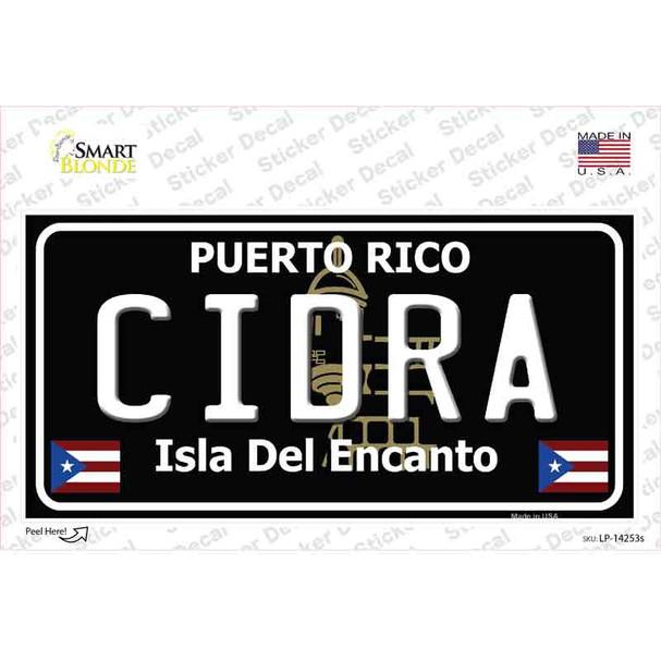 Cidra Puerto Rico Black Novelty Sticker Decal