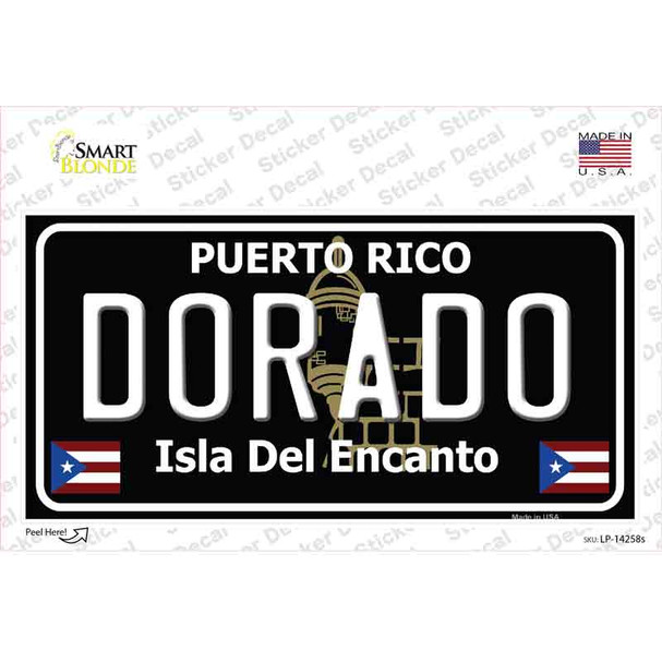 Dorado Puerto Rico Black Novelty Sticker Decal